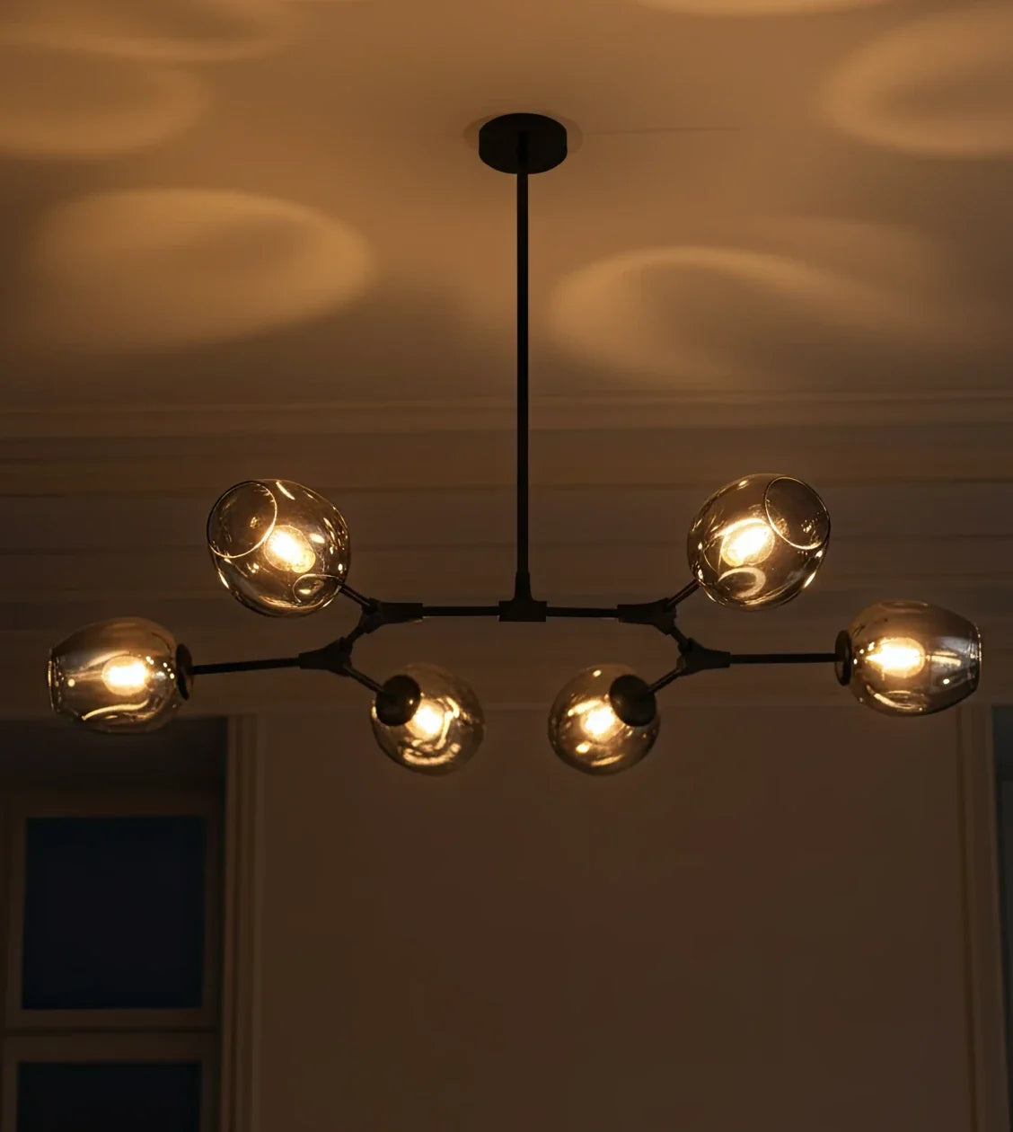 Prismara | Six-Light Ceiling Pendant with Smoked Glass Shades