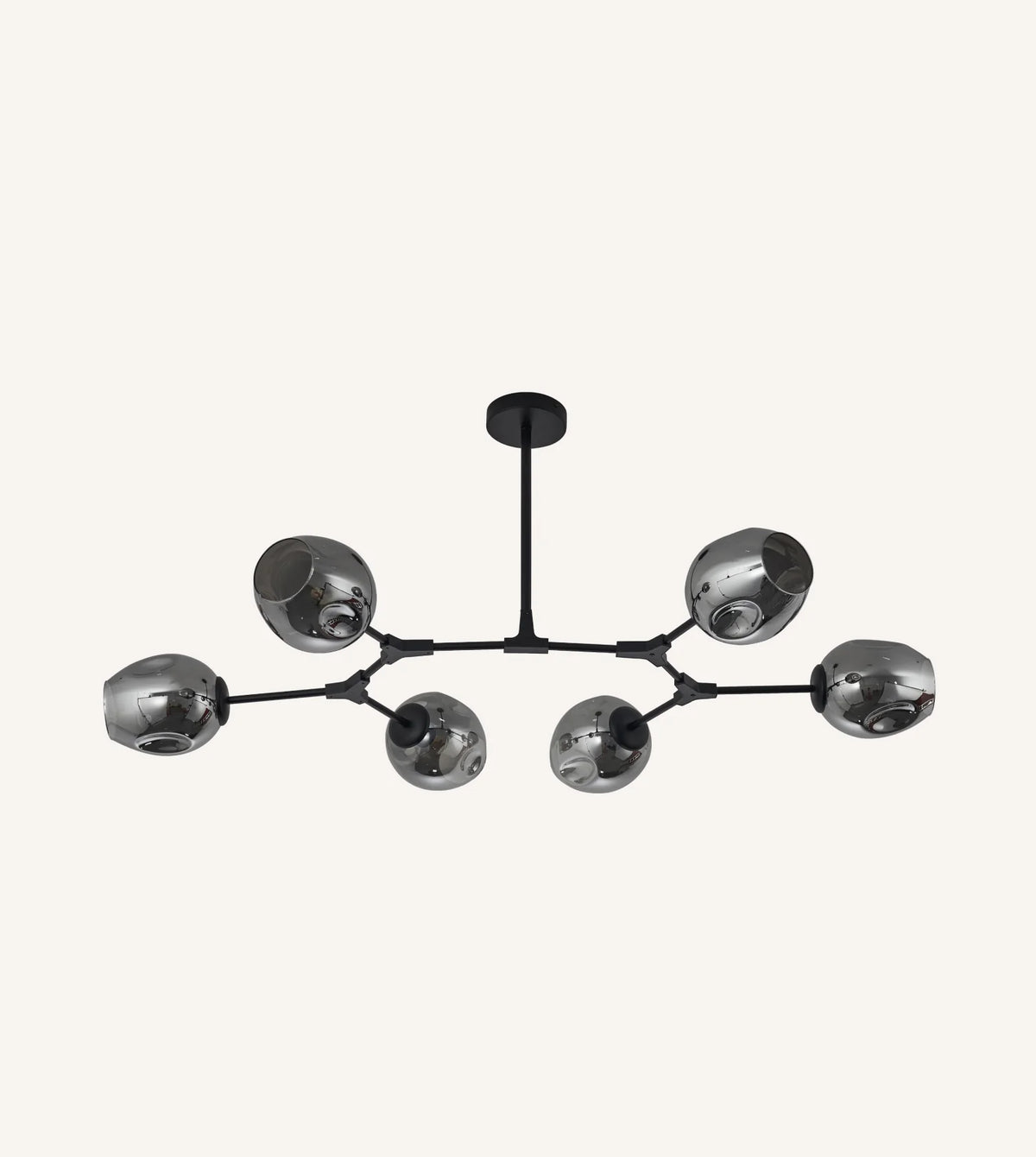 Prismara | Six-Light Ceiling Pendant with Smoked Glass Shades
