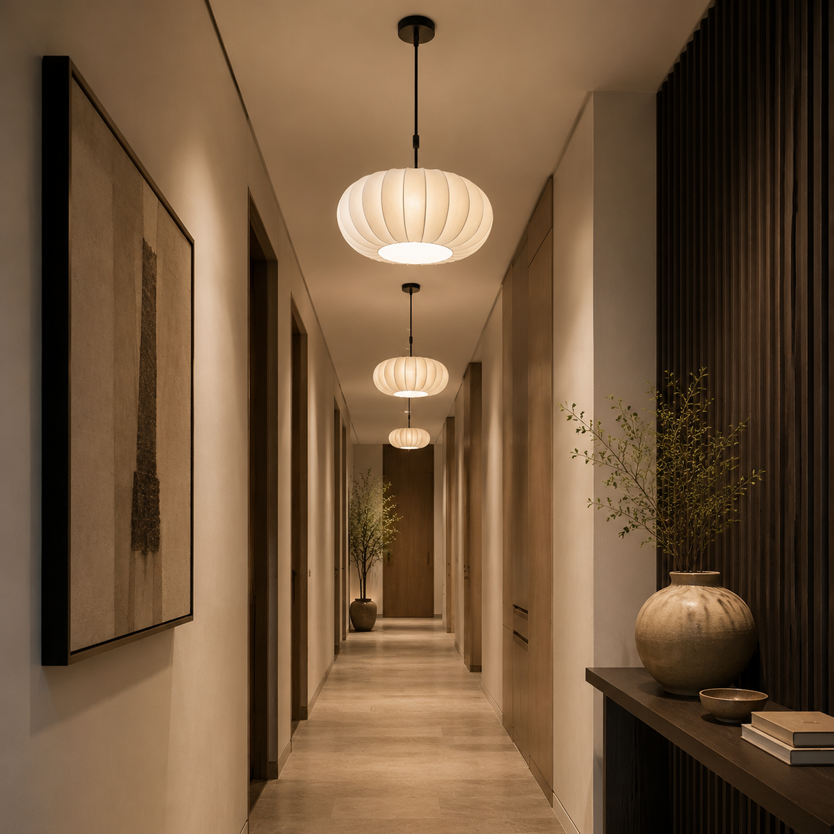 Elandra | Silk Pendant Light with Adjustable Height