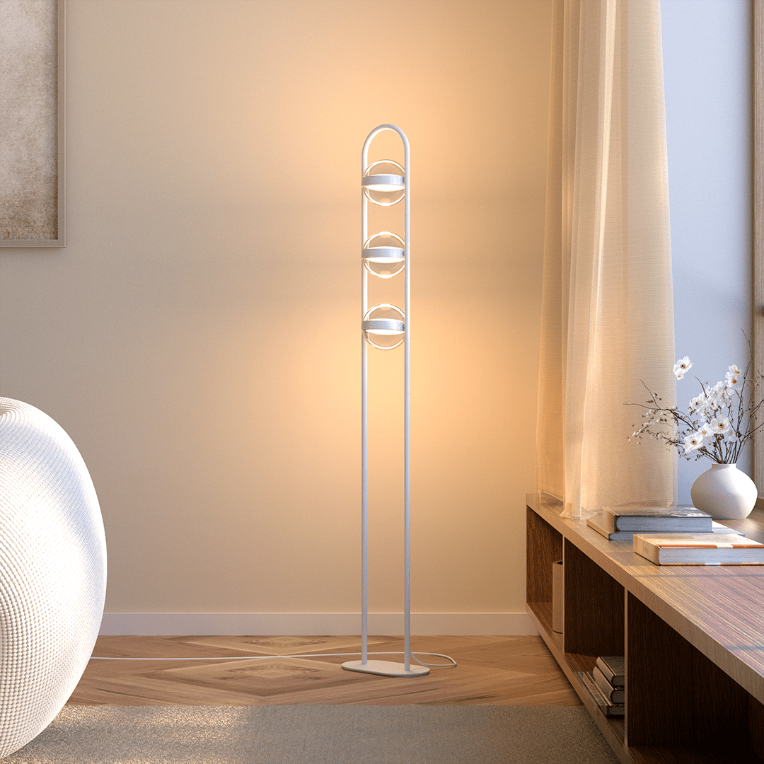 Vimbry | LED Floor Lamp with Glass Spheres