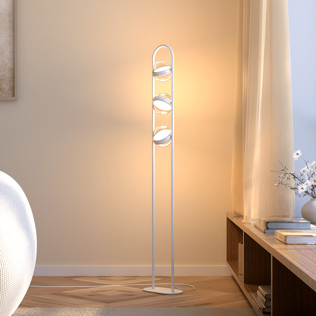 Vimbry | LED Floor Lamp with Glass Spheres