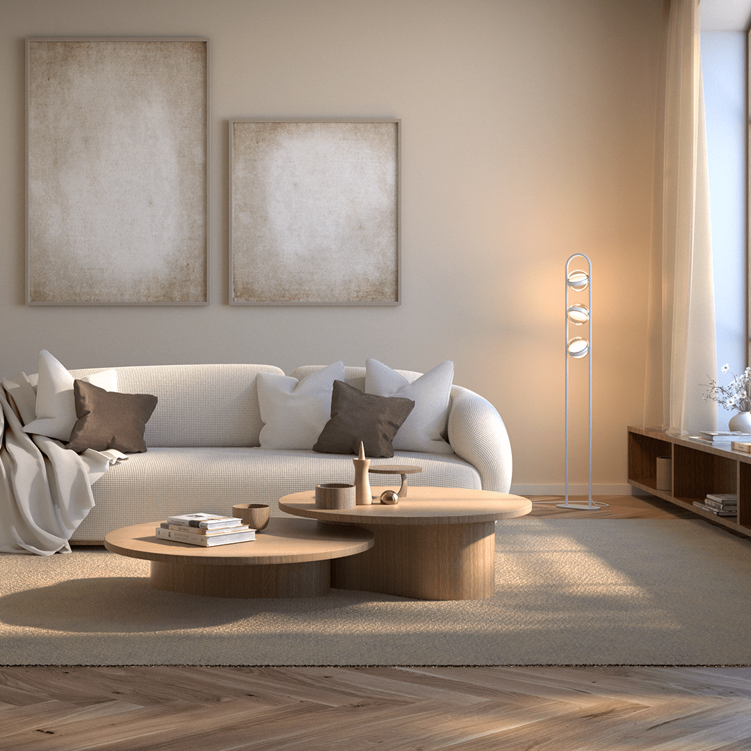 Vimbry | LED Floor Lamp with Glass Spheres