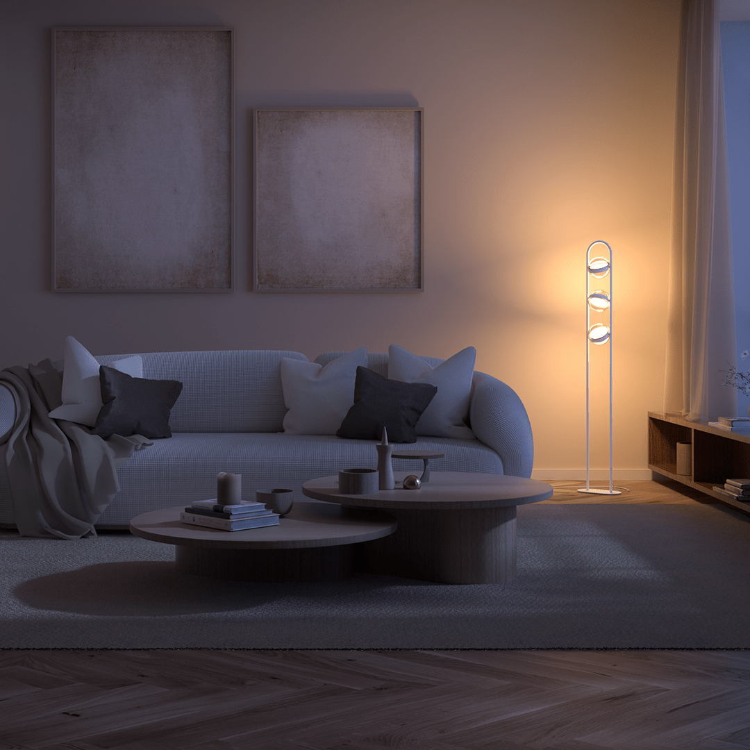 Vimbry | LED Floor Lamp with Glass Spheres