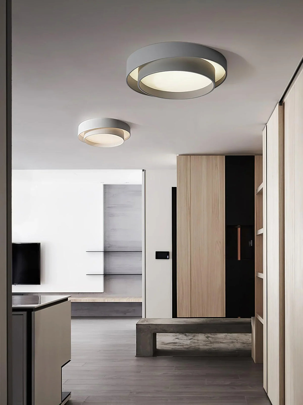 Halo | Modern LED Ceiling Light with Overlapping Ring Frame
