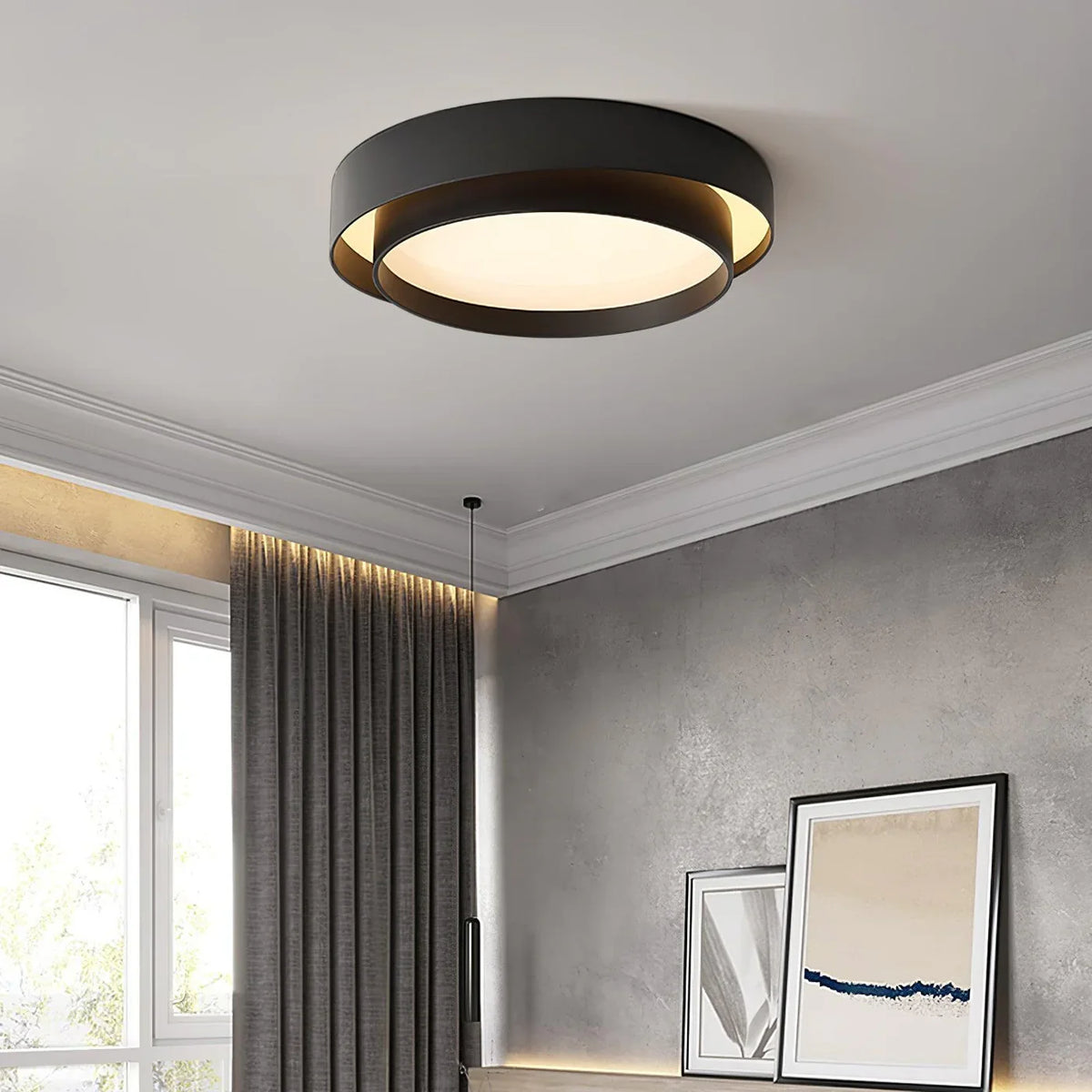 Halo | Modern LED Ceiling Light with Overlapping Ring Frame