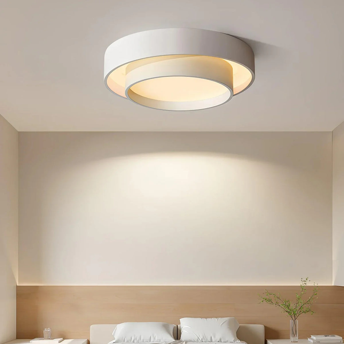 Halo | Modern LED Ceiling Light with Overlapping Ring Frame