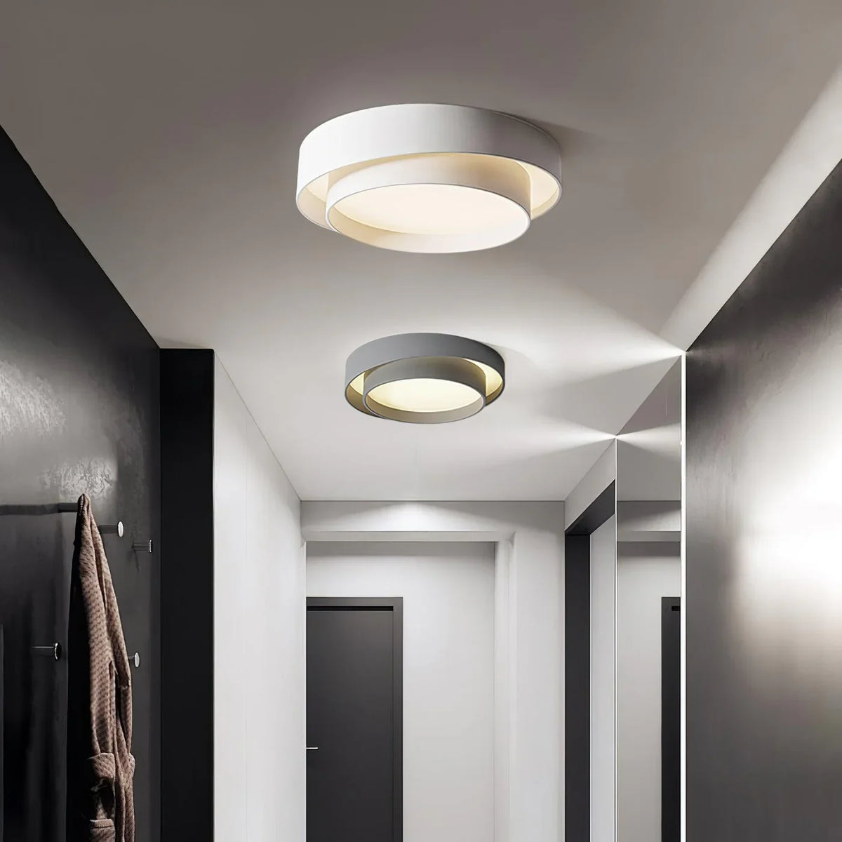 Halo | Modern LED Ceiling Light with Overlapping Ring Frame