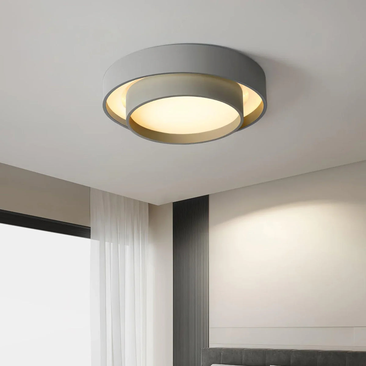 Halo | Modern LED Ceiling Light with Overlapping Ring Frame