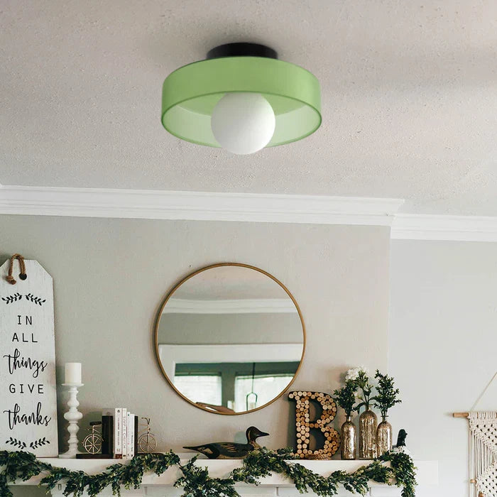 Sorrento | Modern Glass Ceiling Light with Dome Shade