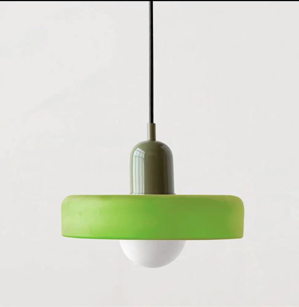 Lucienne | Glass Pendant Light with Coloured Shade