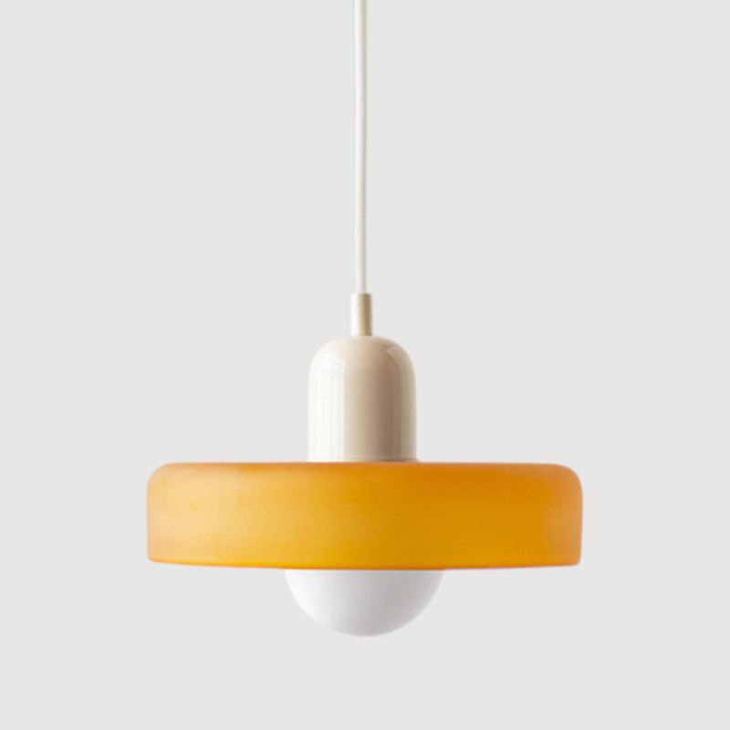 Lucienne | Glass Pendant Light with Coloured Shade