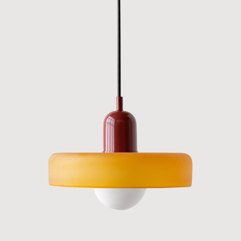 Lucienne | Glass Pendant Light with Coloured Shade