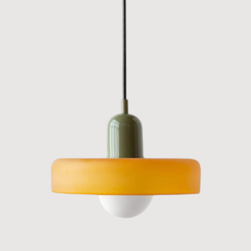 Lucienne | Glass Pendant Light with Coloured Shade