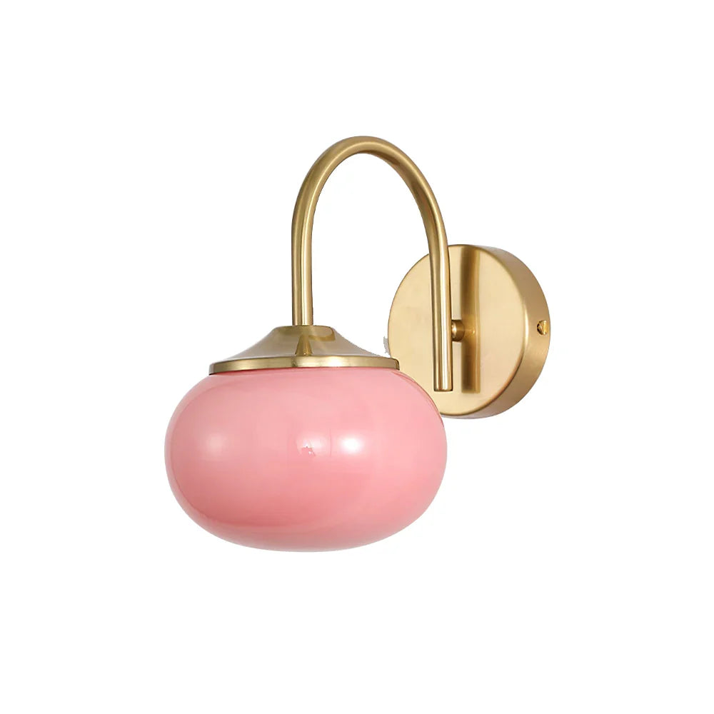 Peyton | Pink Globe Glass Wall Light