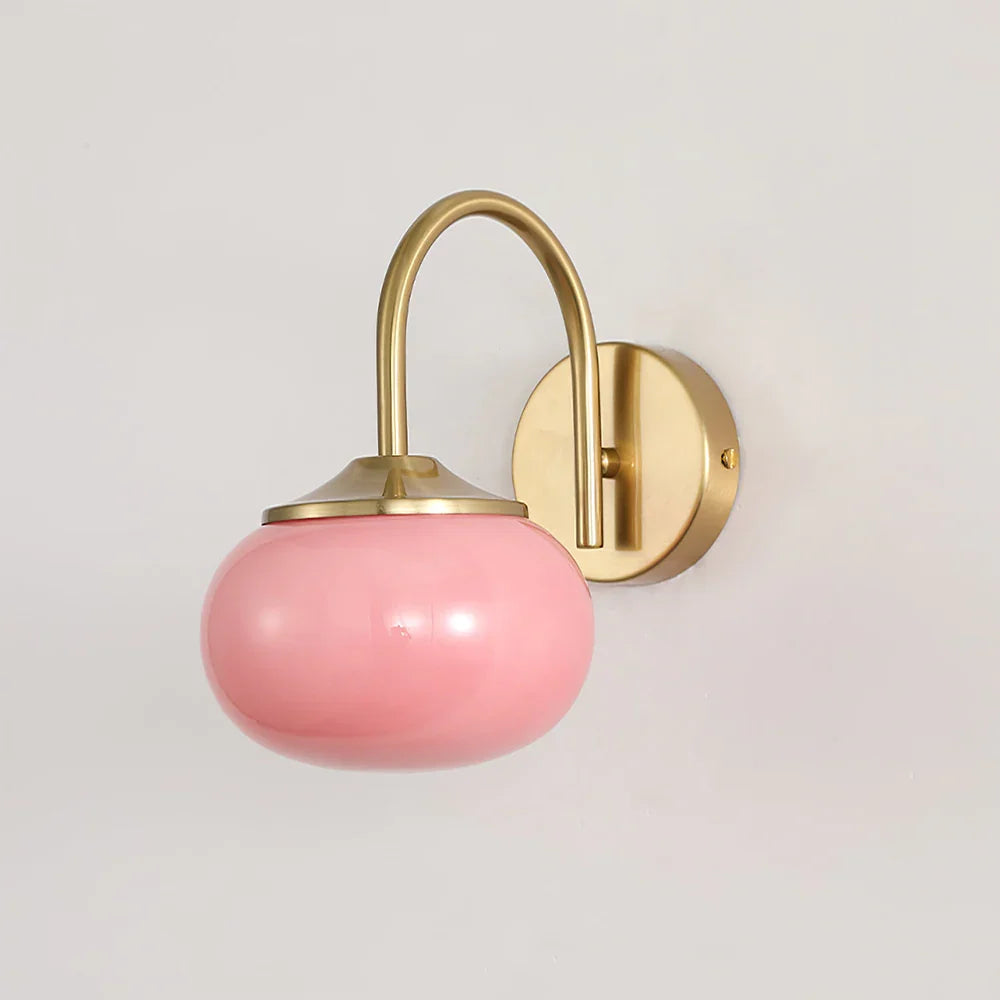 Peyton | Pink Globe Glass Wall Light