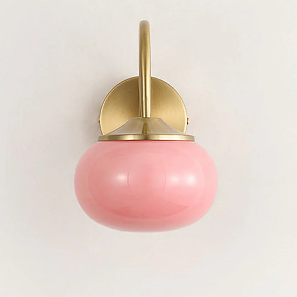 Peyton | Pink Globe Glass Wall Light