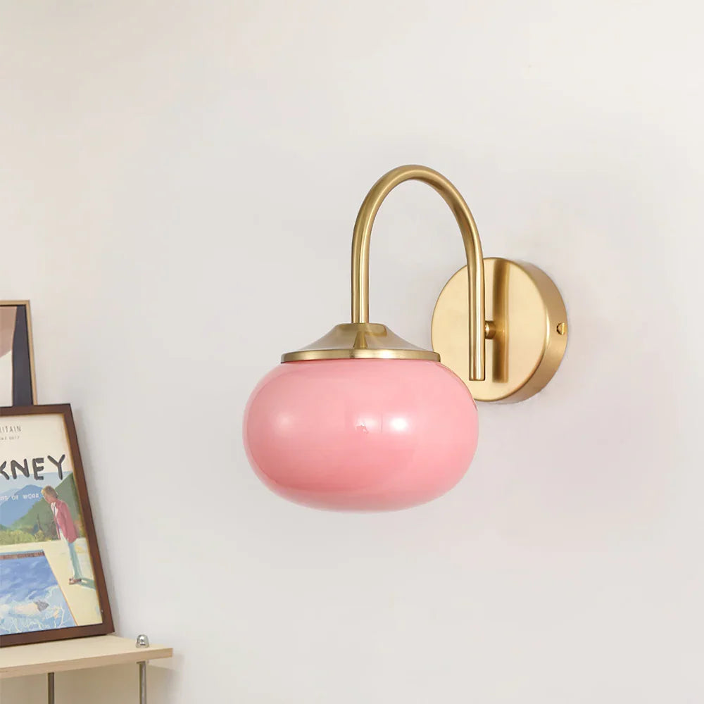 Peyton | Pink Globe Glass Wall Light