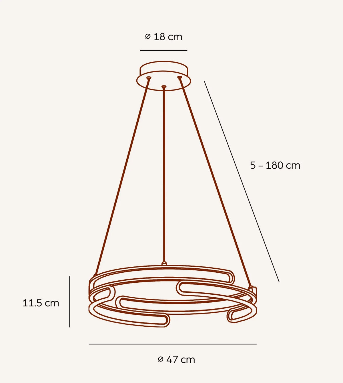 Wilder | LED Pendant Light with Sculptural Rings