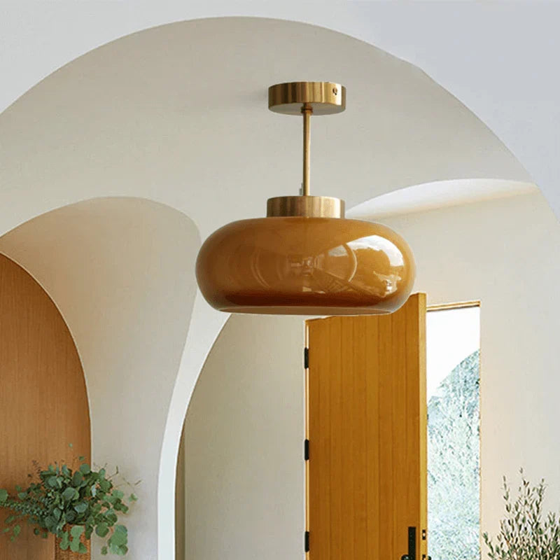 Ambrose | Vintage Semi-Flush Ceiling Light with Glass Dome Shade