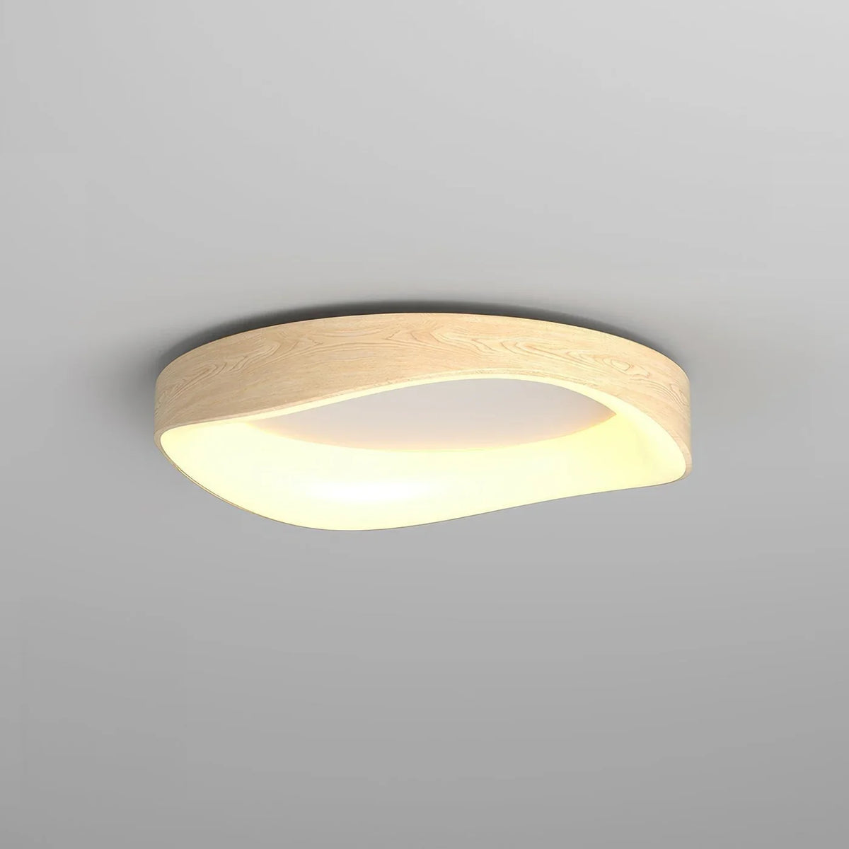 Foxwell | Scandinavian Flush Mount Ceiling Light with Wood Finish