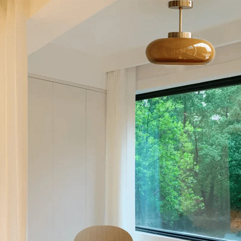 Ambrose | Vintage Semi-Flush Ceiling Light with Glass Dome Shade