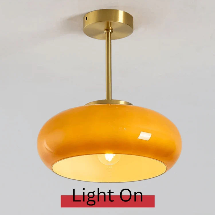 Ambrose | Vintage Semi-Flush Ceiling Light with Glass Dome Shade