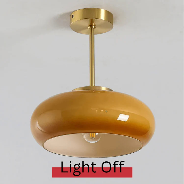 Ambrose | Vintage Semi-Flush Ceiling Light with Glass Dome Shade