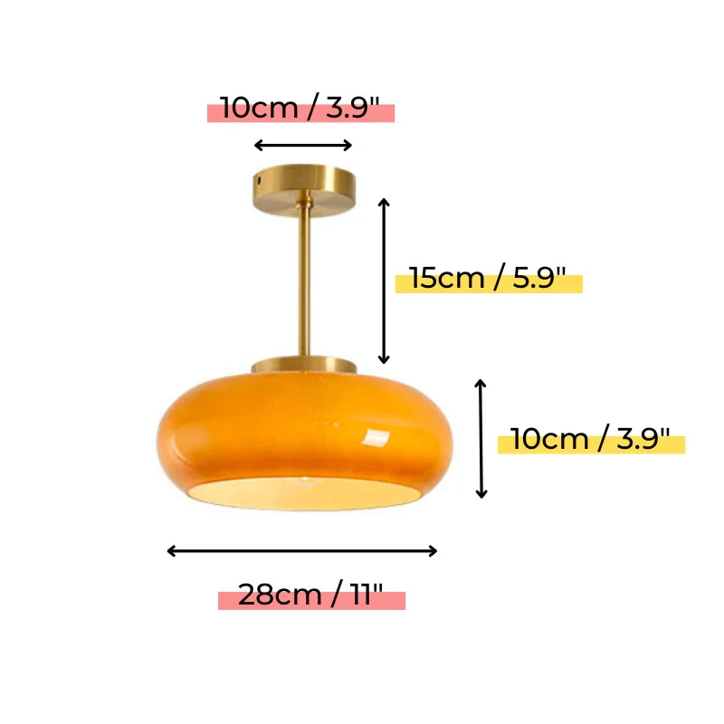 Ambrose | Vintage Semi-Flush Ceiling Light with Glass Dome Shade