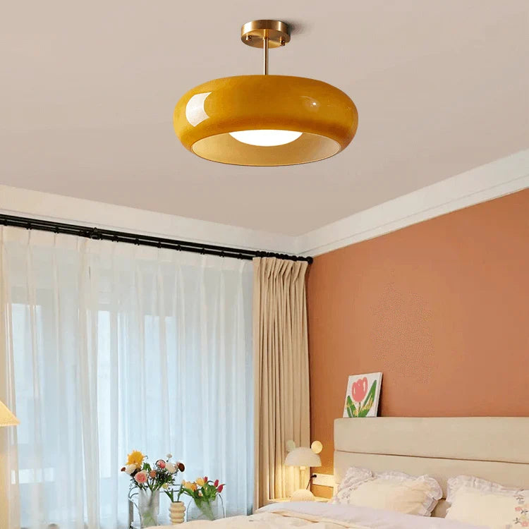 Ambrose | Vintage Semi-Flush Ceiling Light with Glass Dome Shade