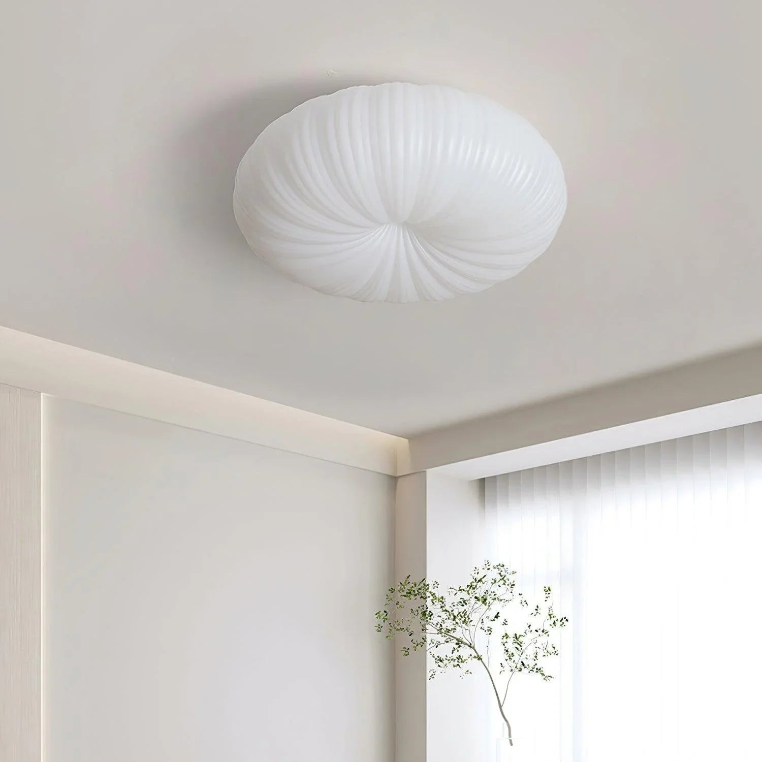 Valoria | Shell-Inspired Pleated Ceiling Light