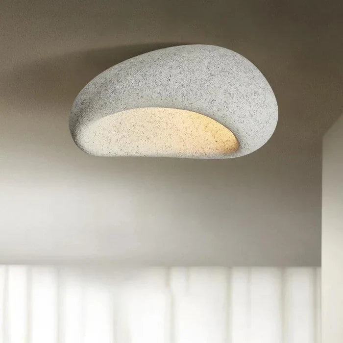 Perry | Ceiling Light with Organic Stone-Effect Shade
