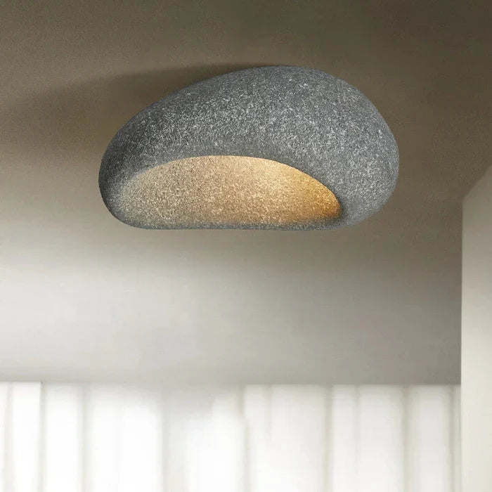 Perry | Ceiling Light with Organic Stone-Effect Shade