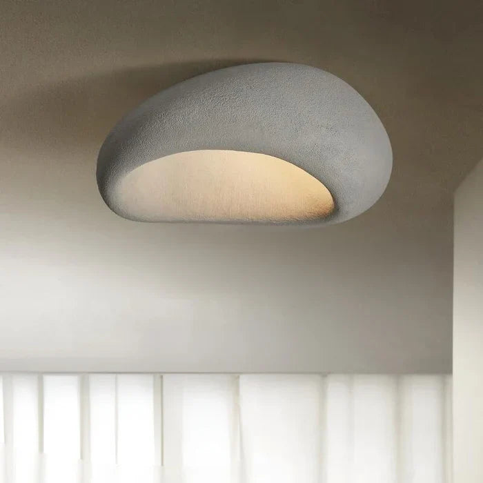 Perry | Ceiling Light with Organic Stone-Effect Shade