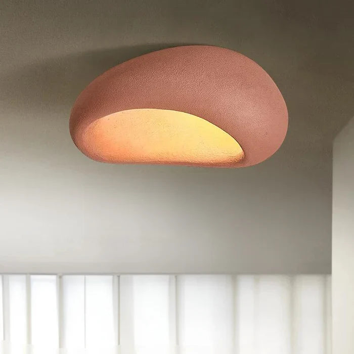 Perry | Ceiling Light with Organic Stone-Effect Shade