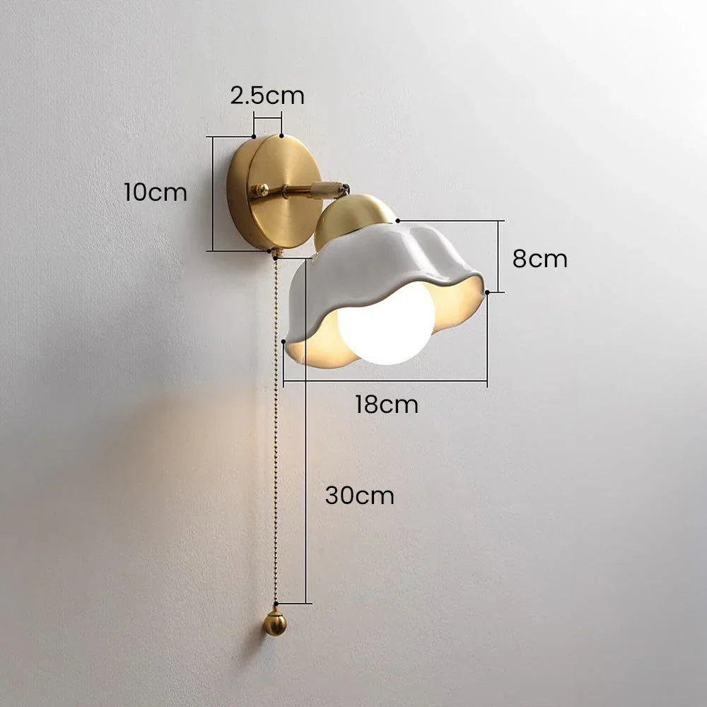 Petaline | Wavy Shade Pull-Chain Wall Light